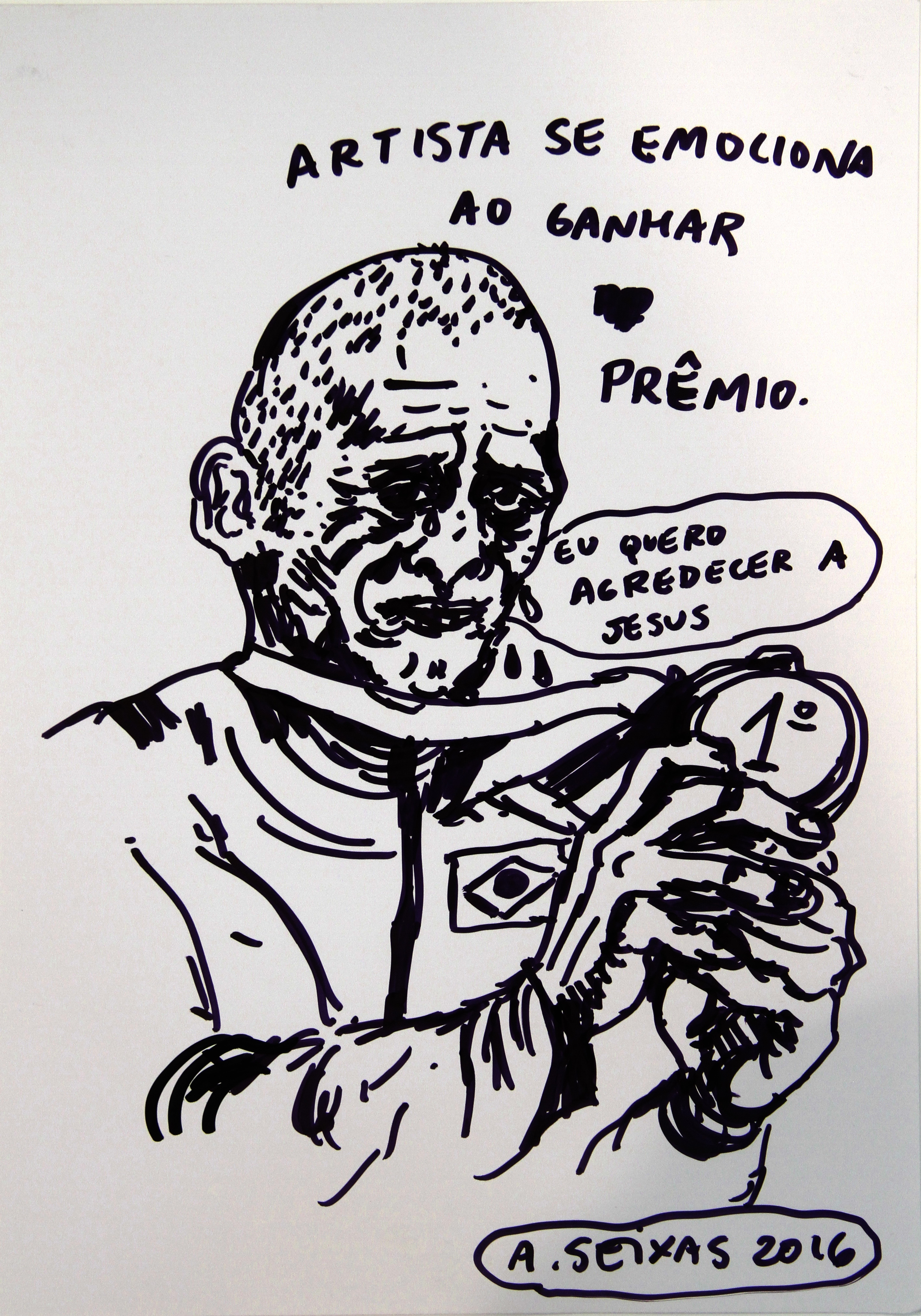 Desenho sem título (Artista ganha prêmio)