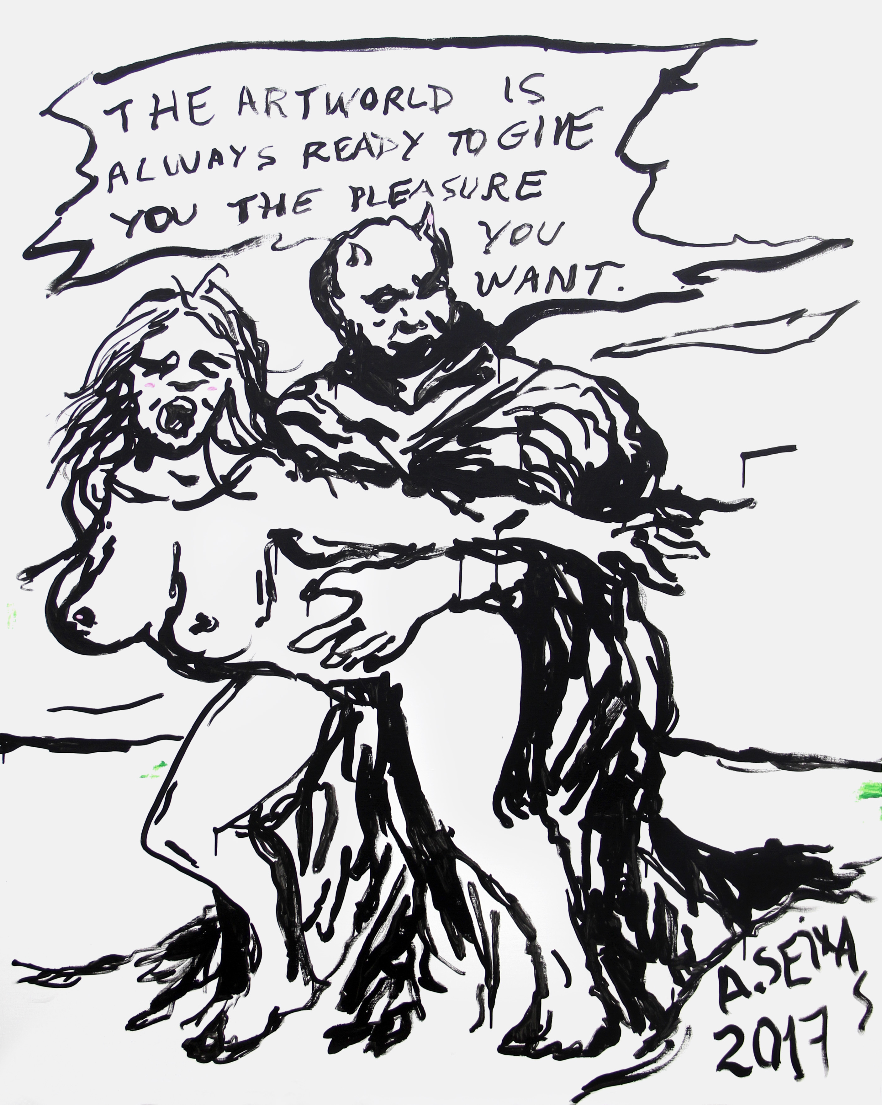 Pintura sem título (The artworld is always ready...), 2017